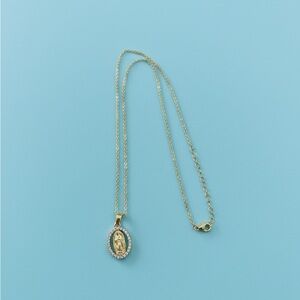 Elegant Gold Pendant Necklace virgin mary